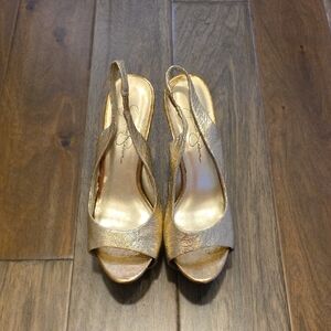 Gold Slingback Women's Shoes